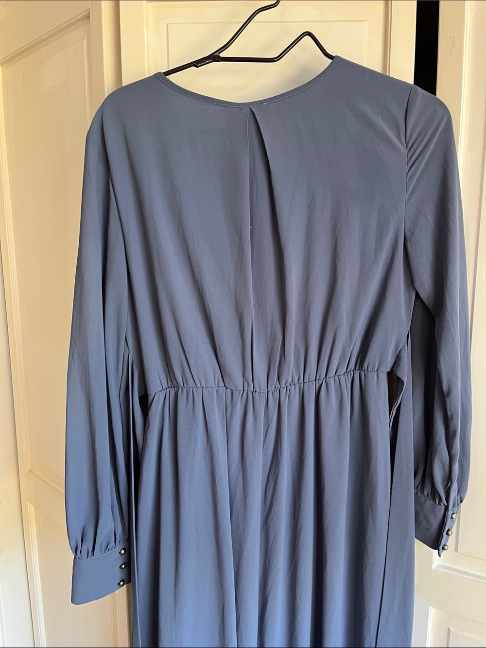 Bohme Slate Blue Faux-Wrap Long Sleeve Maxi Dress - Picture 6 of 6